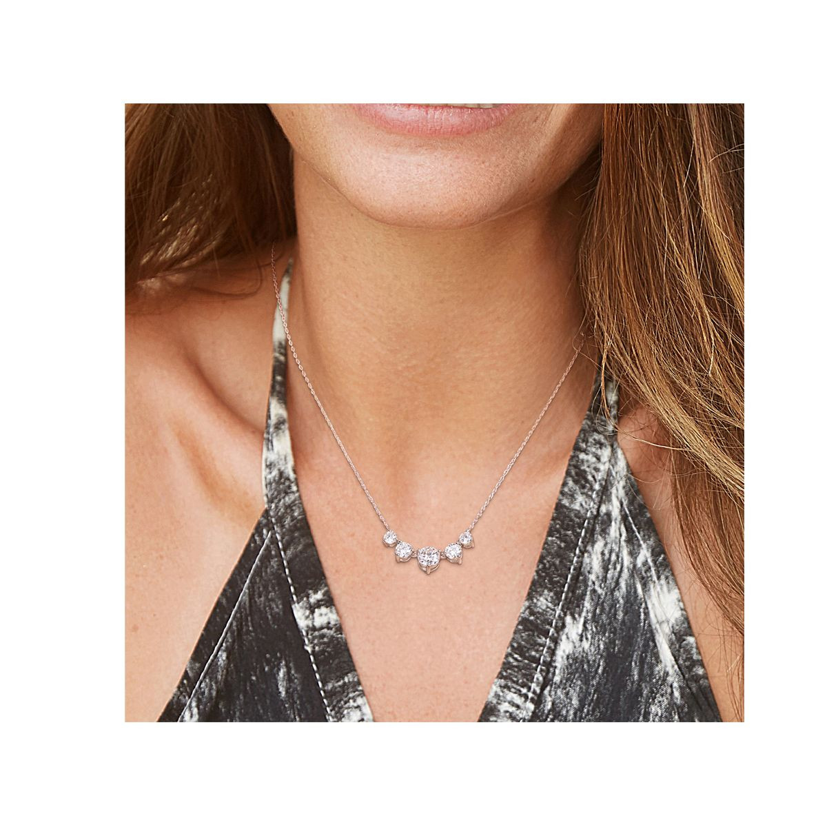 2.45 Carat (ctw) Lab-Created Moissanite Necklace in Sterling Silver product image