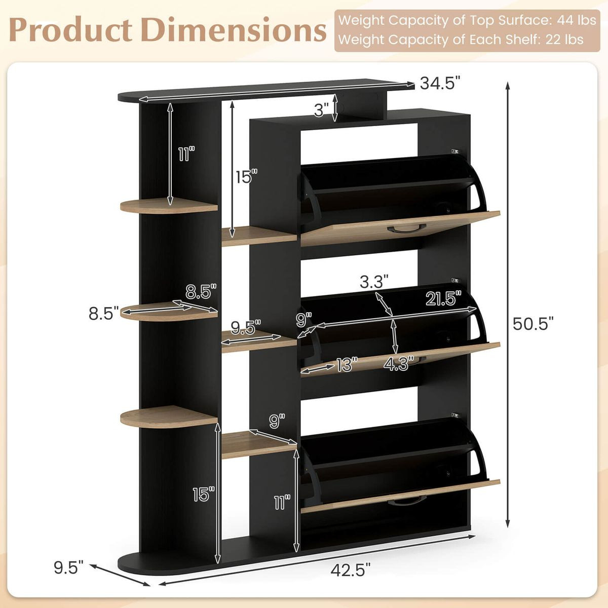 Open Shelf Shoe Cabinet  product image