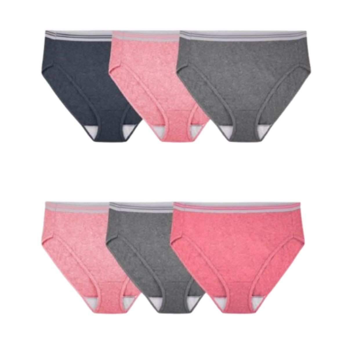 Women's Plus Fit for Me® Heather Hi-Cut Panty (6-Pack) product image
