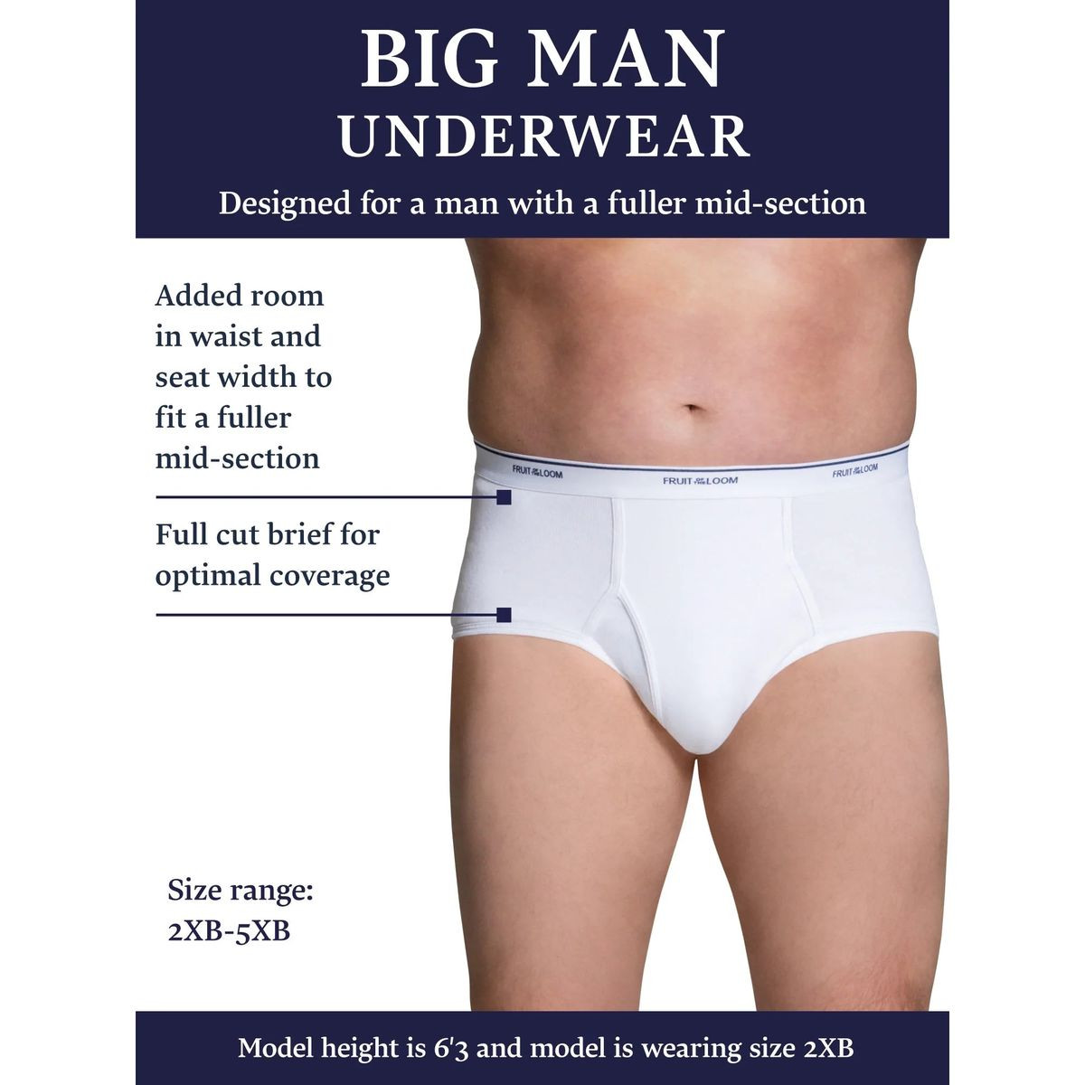 Men's Classic White Briefs (6 Pack) product image