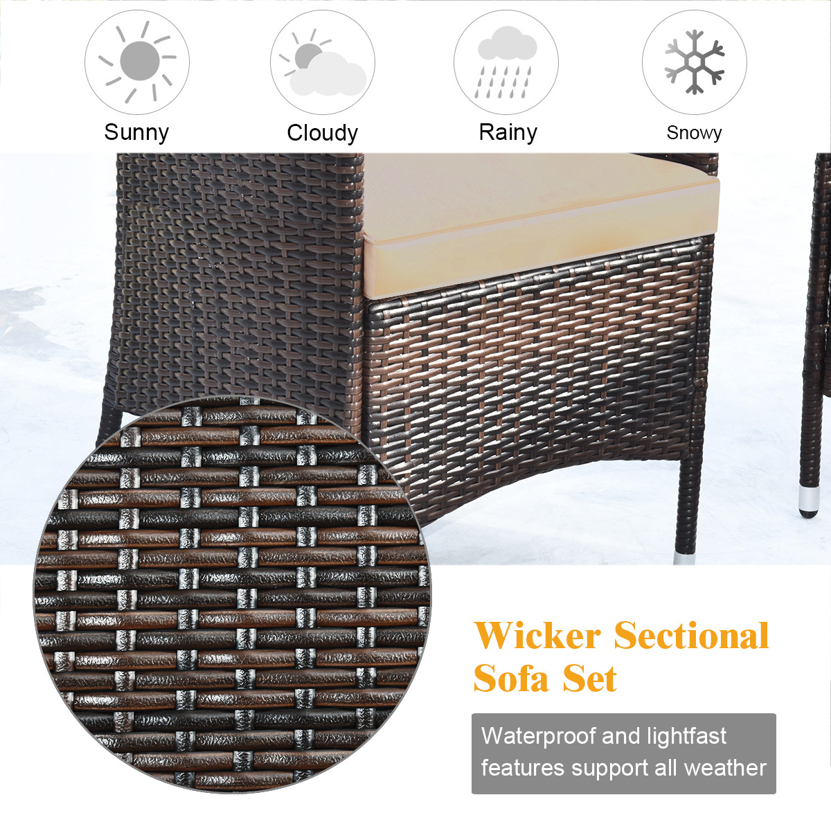 4-Piece Rattan Patio Furniture Set with Table product image