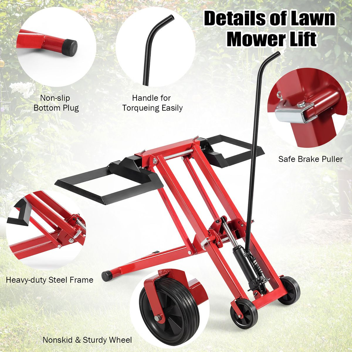 Lawn Mower Lift with Brake Pullers product image