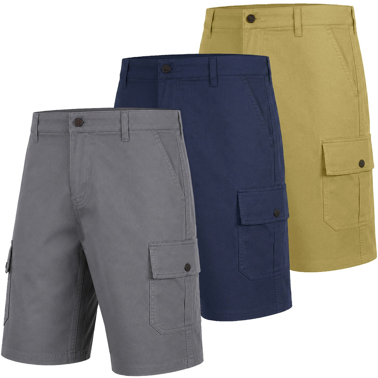Men's Cotton Flex Stretch Cargo Shorts (3-Pack) product image