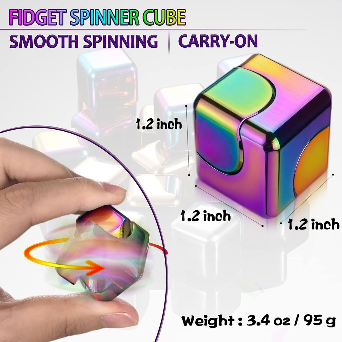 Premium Metal Cube Fidget Spinner product image