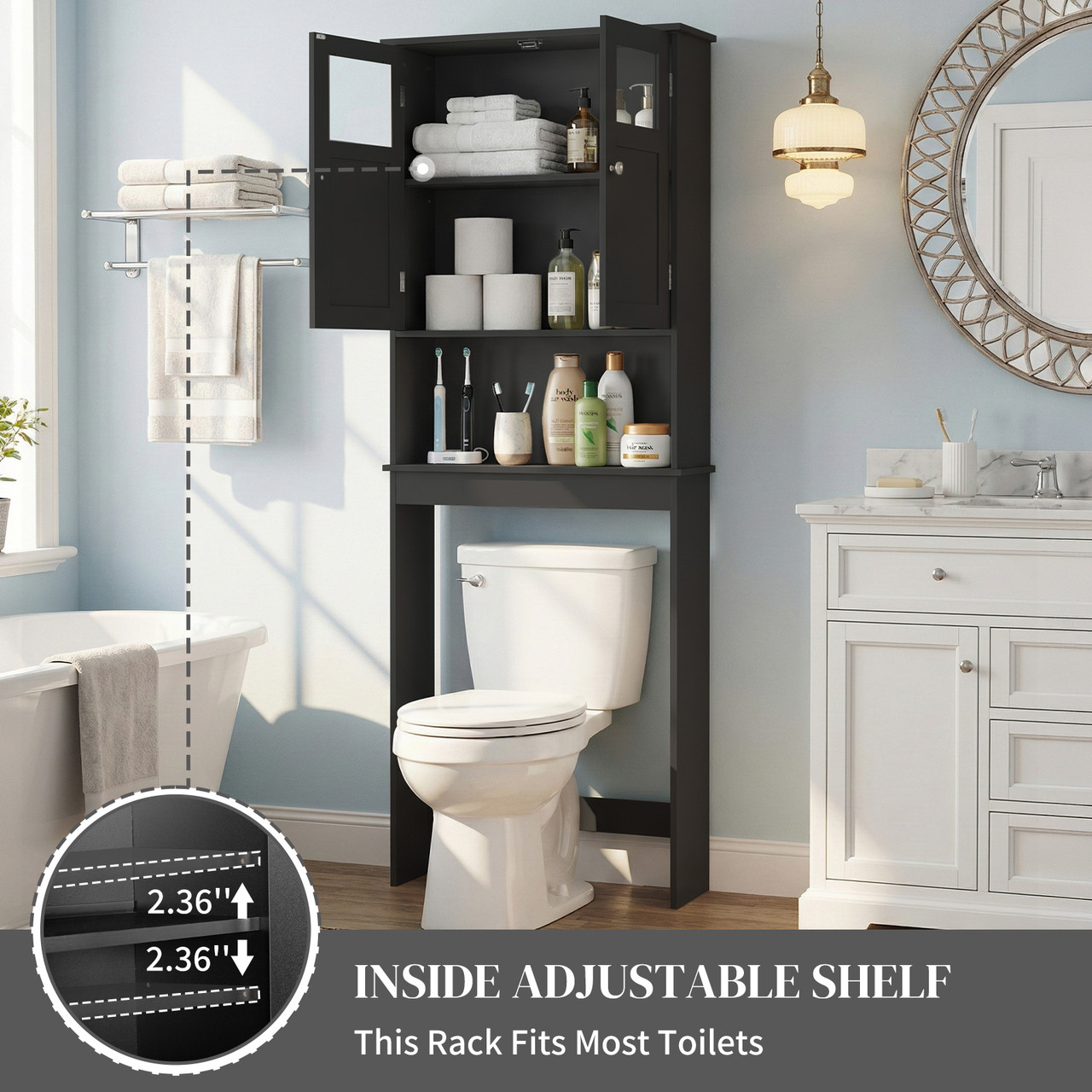 Over the Toilet Bathroom Storage Cabinet product image