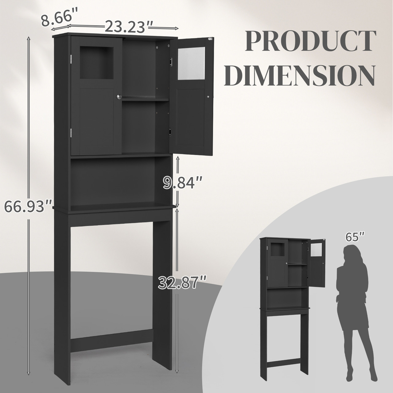 Over the Toilet Bathroom Storage Cabinet product image
