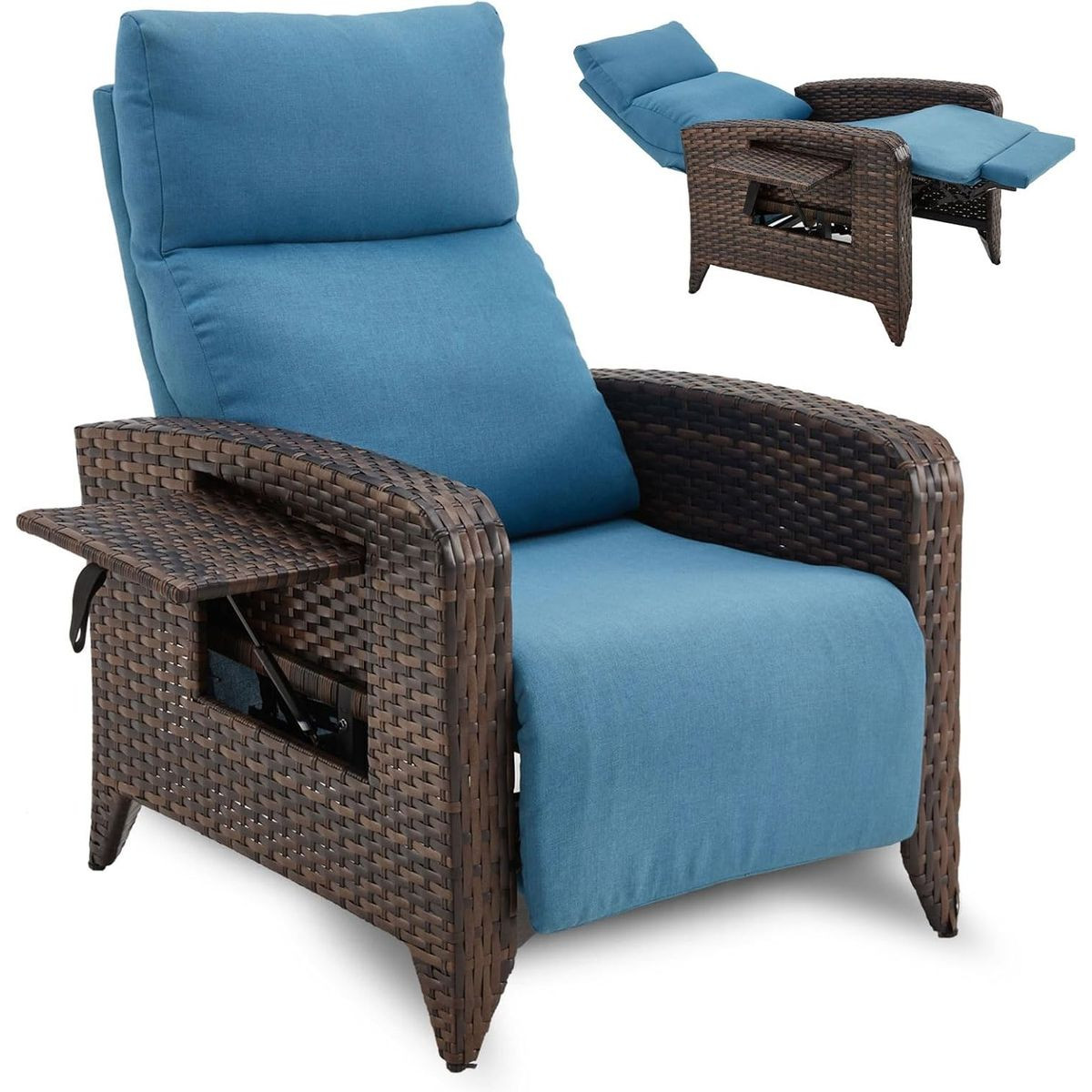 Outdoor Reclining Patio Chair with Flip Table product image