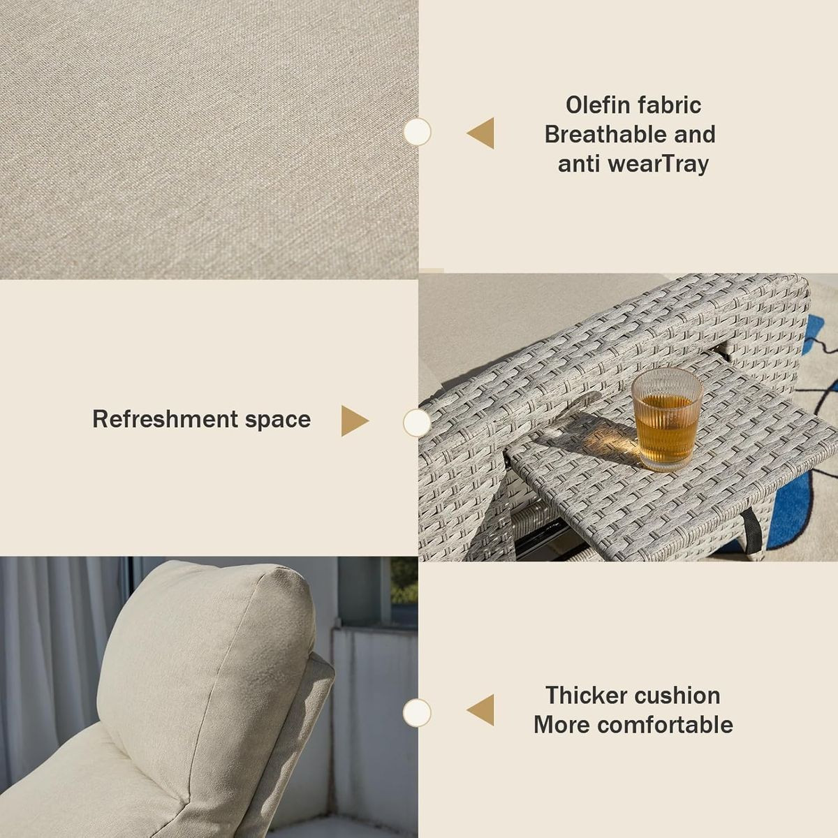 Outdoor Reclining Patio Chair with Flip Table product image