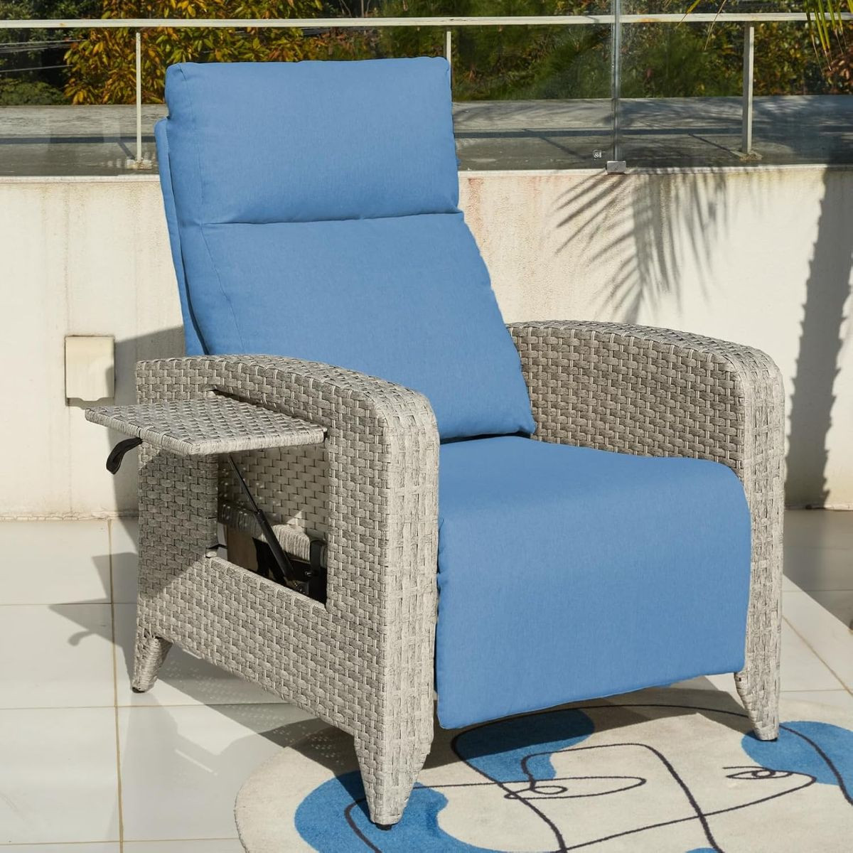 Outdoor Reclining Patio Chair with Flip Table product image