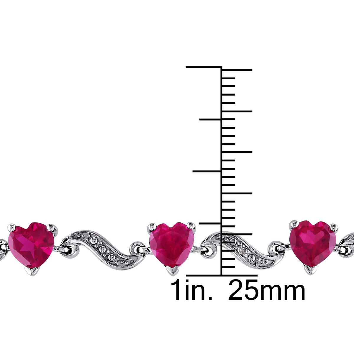 9.10 Carat (ctw) Lab-Created Ruby Heart Bracelet product image