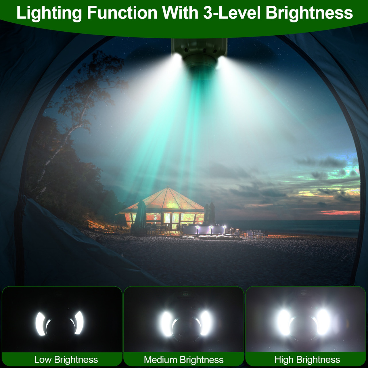 3-in-1 Portable Camping LED Fan product image