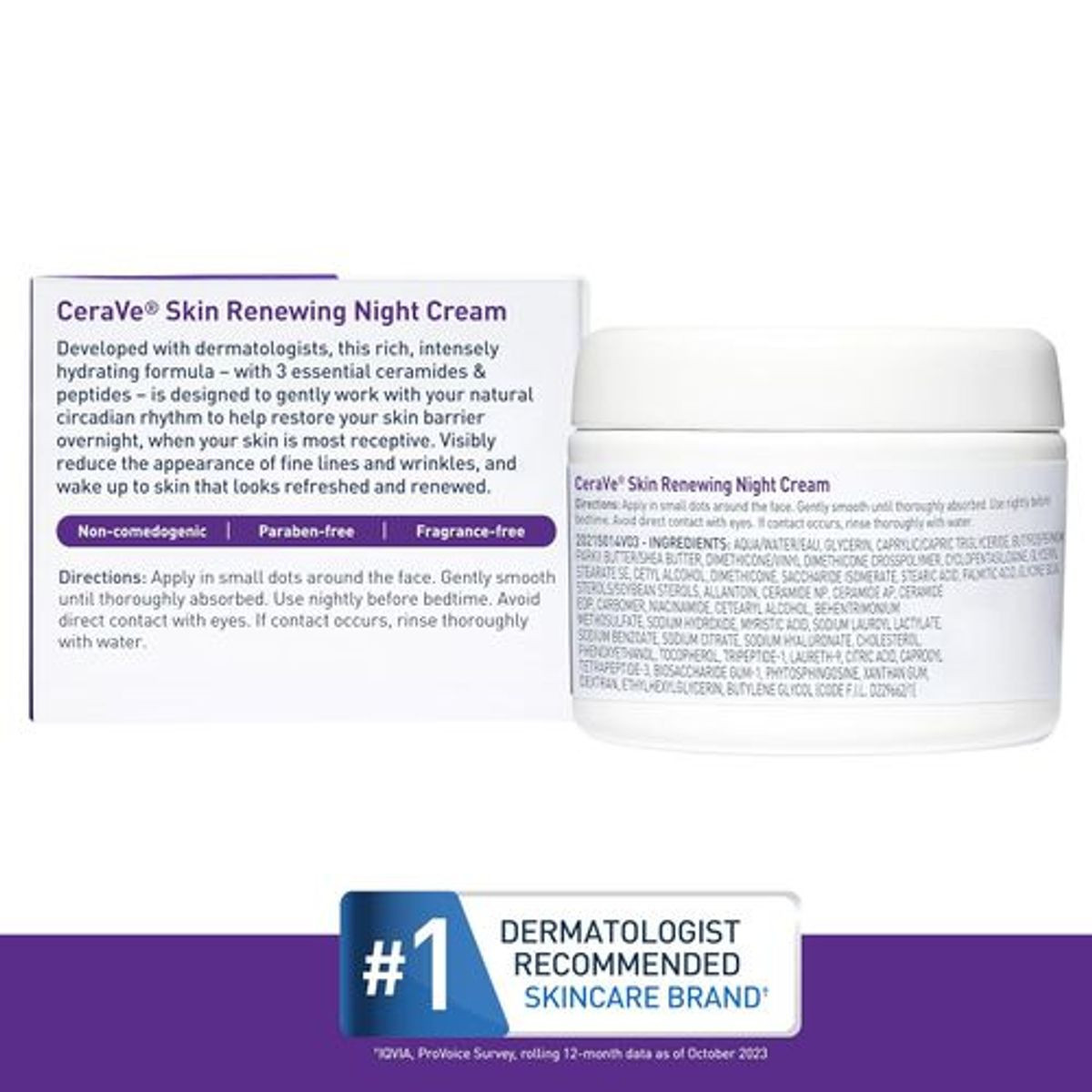 CeraVe Skin Renewing Night Cream (3-Pack) product image