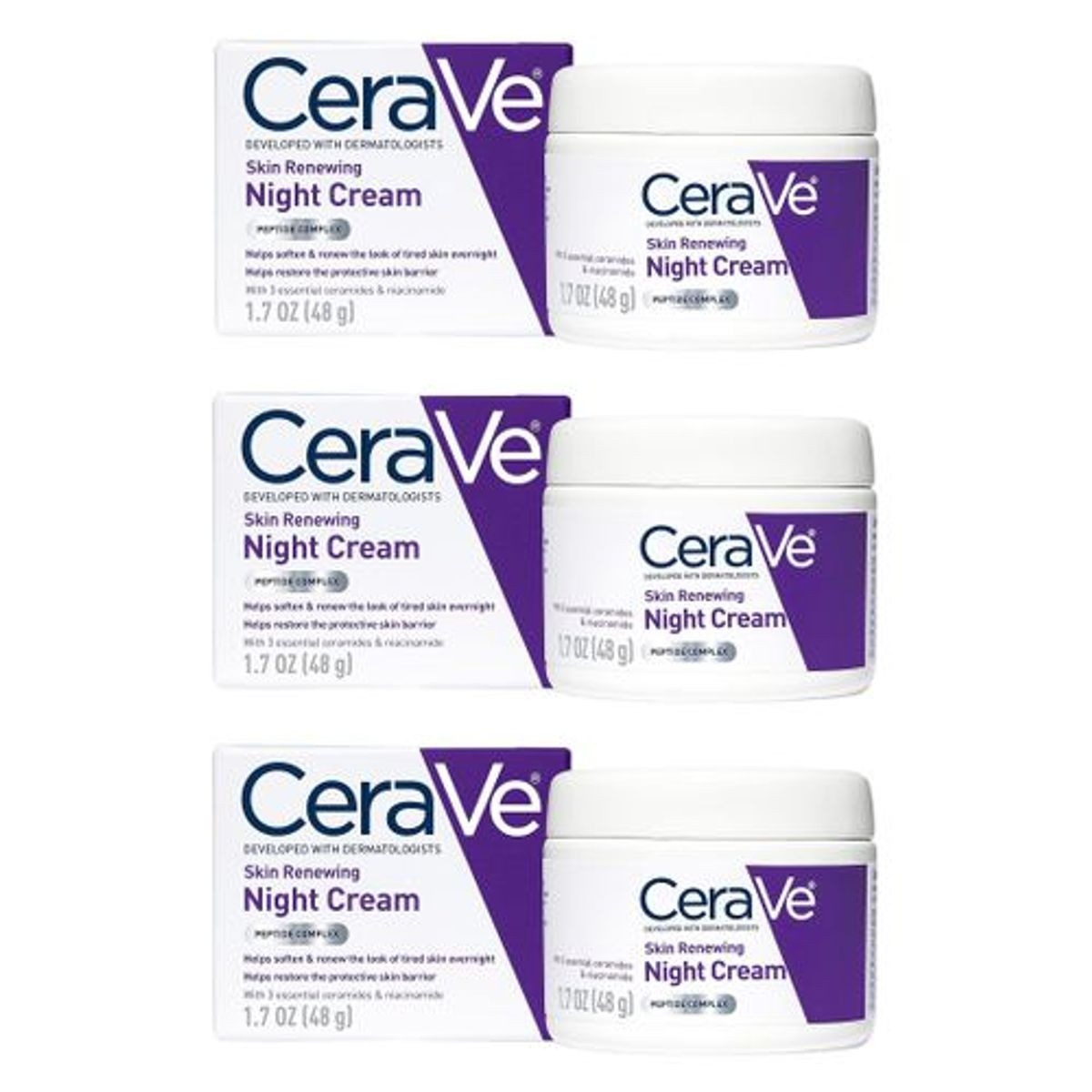 CeraVe Skin Renewing Night Cream (3-Pack) product image