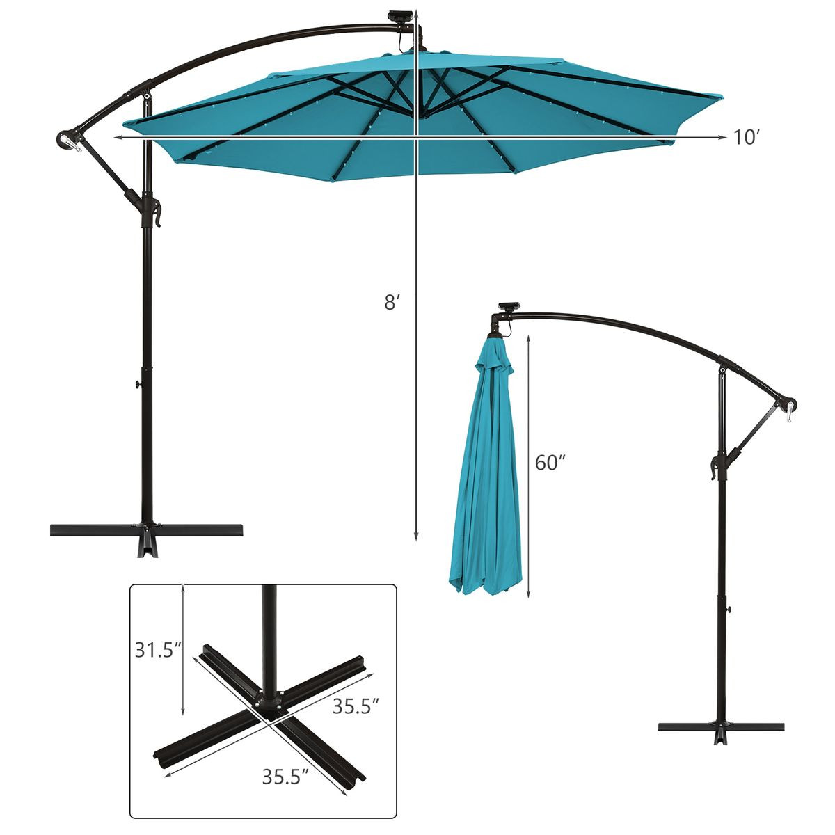 Patio Offset Umbrella with Solar LEDs product image