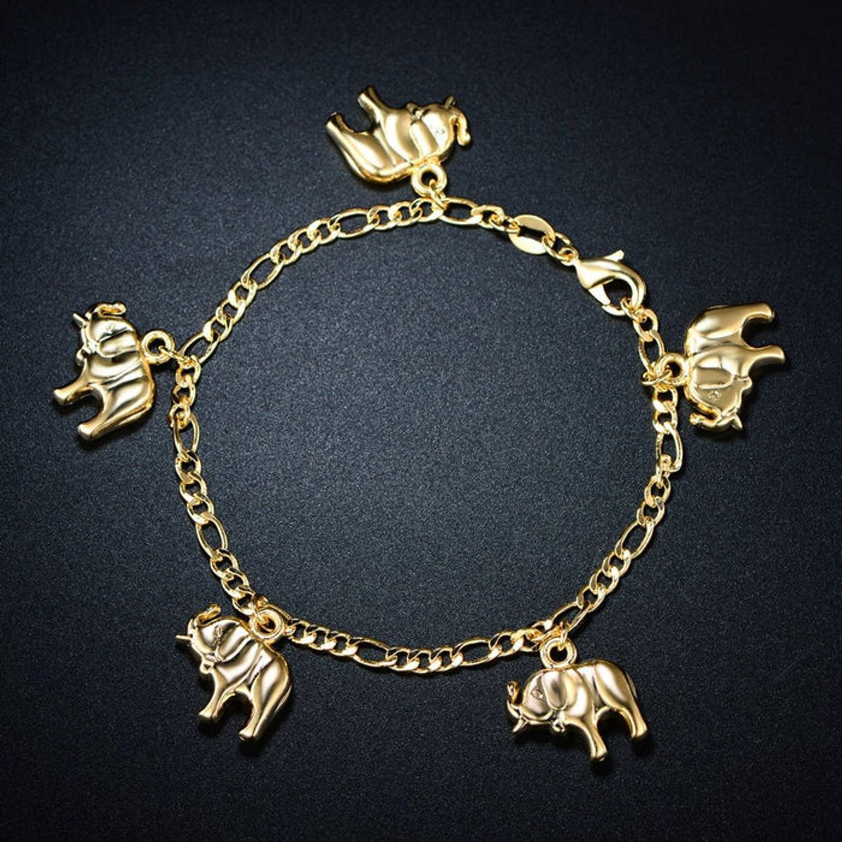 18K Gold Filled Elephant Charm Bracelet or Anklet product image