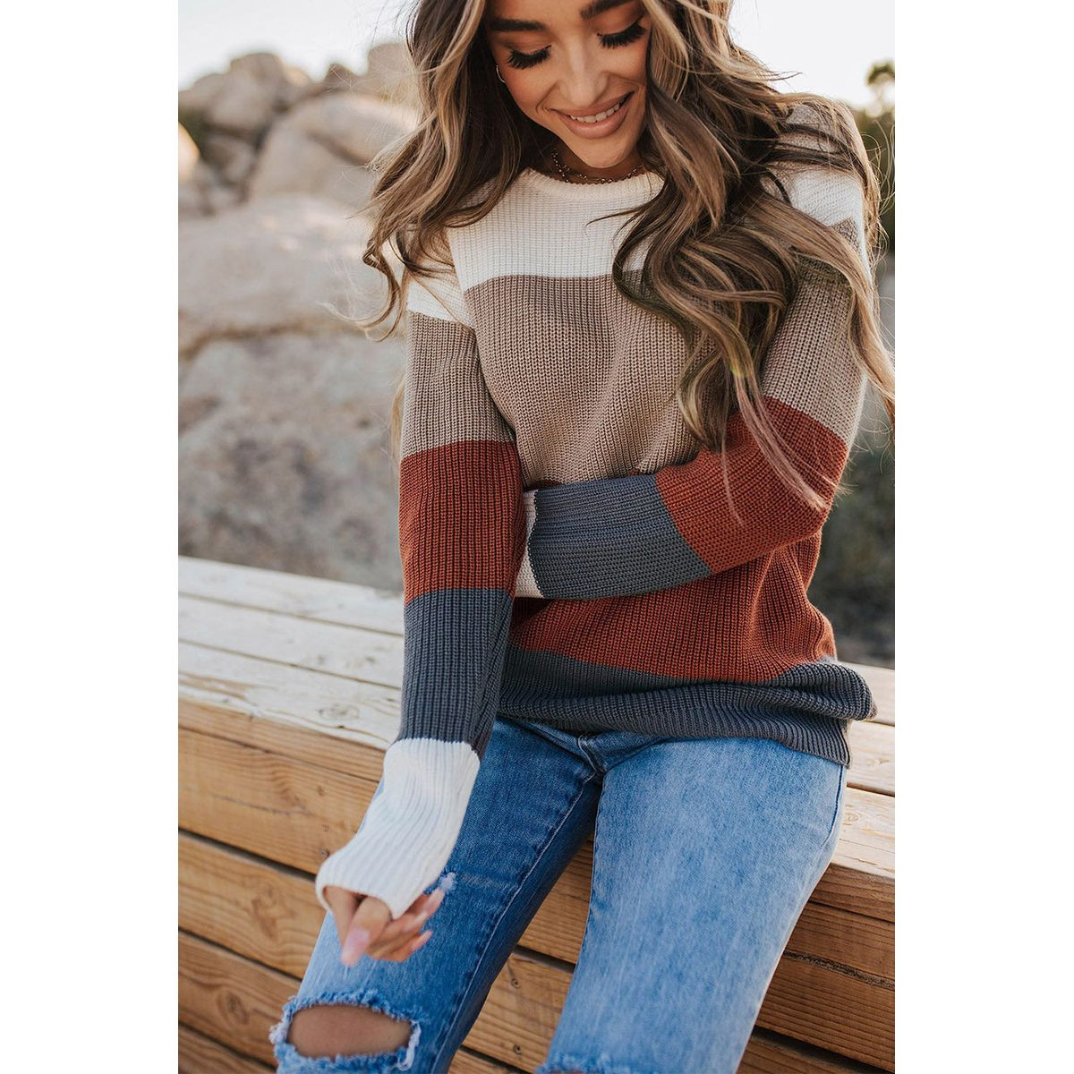 Lainey Knitted O-Neck Pullover Sweater product image