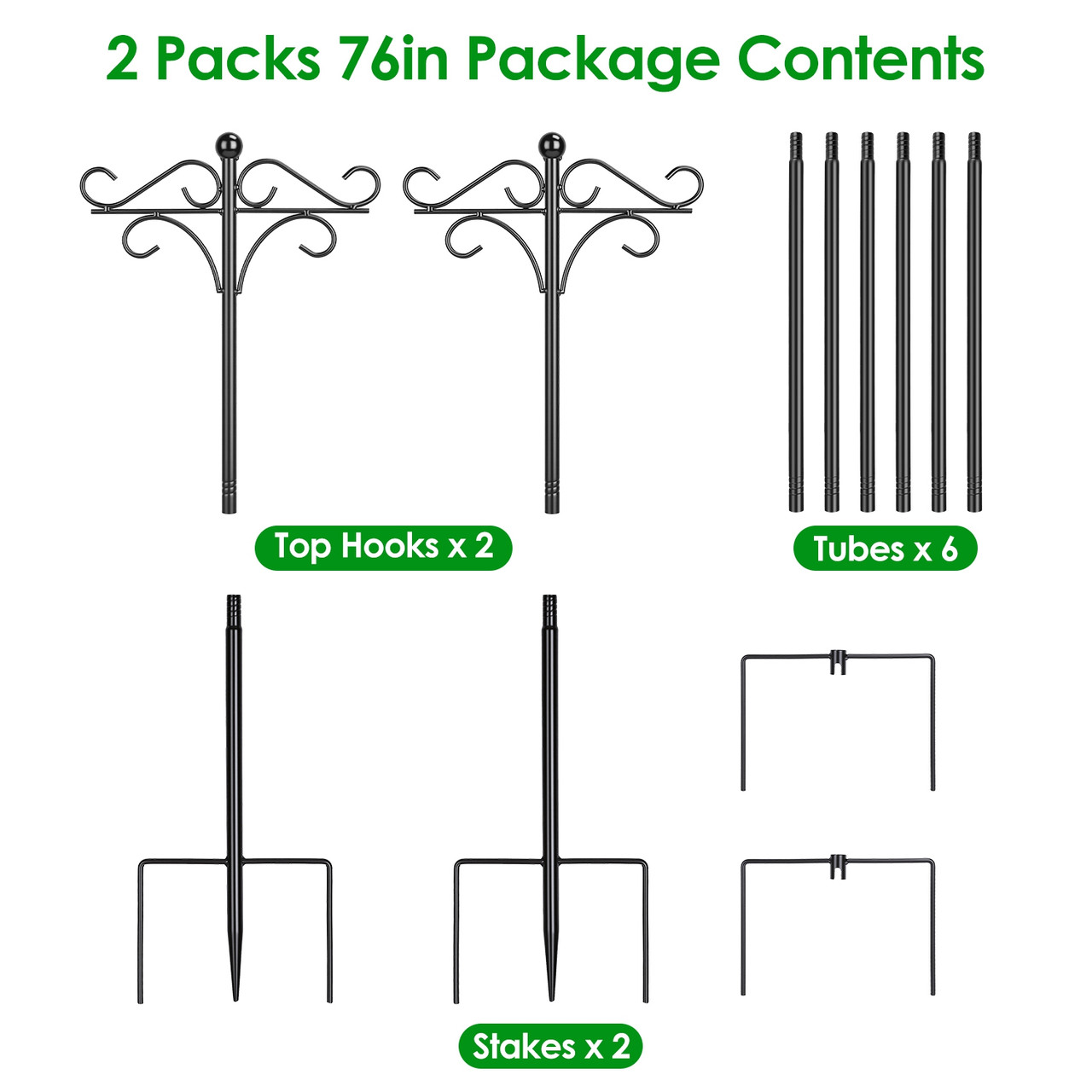 Double Shepherd's Hook Bird Feeder Pole (2-Pack) product image