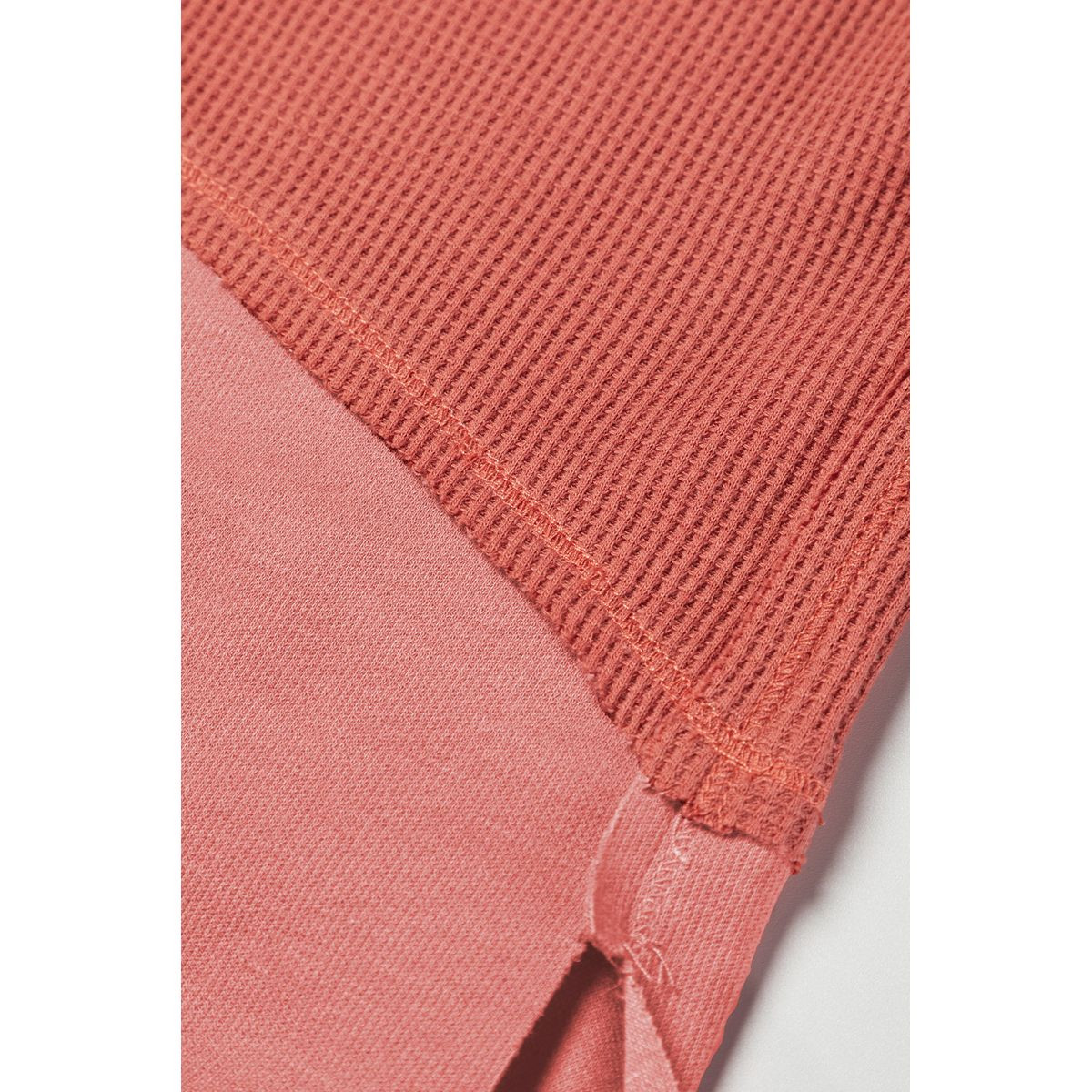 Giselle Exposed-Seam Waffle-Knit Patchwork Top product image