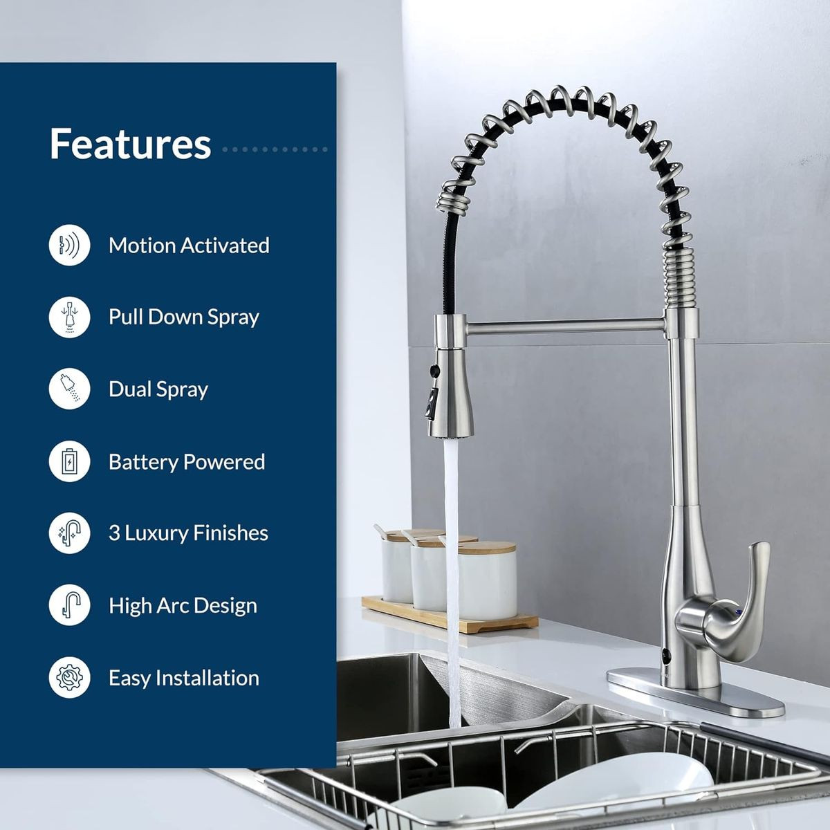 Bemis Single-Handle Pull-Down Spring Sprayer Faucet product image