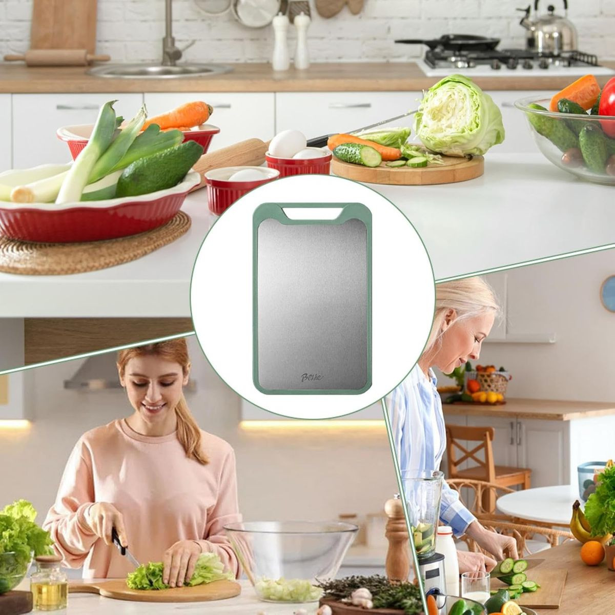 Double-Sided 304 Stainless Steel Cutting Board product image