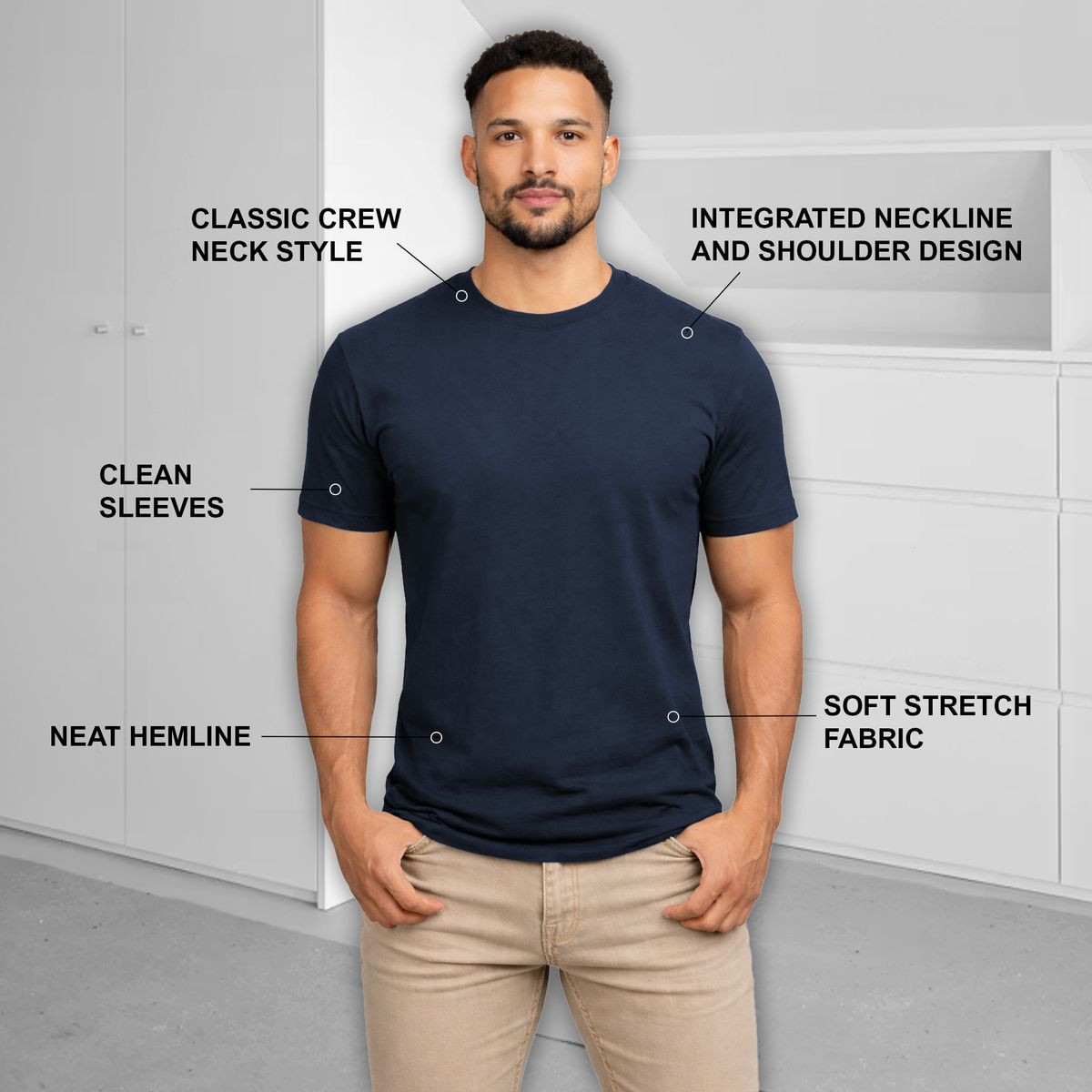 Men's Casual Crew Neck T-Shirt (4-Pack) product image