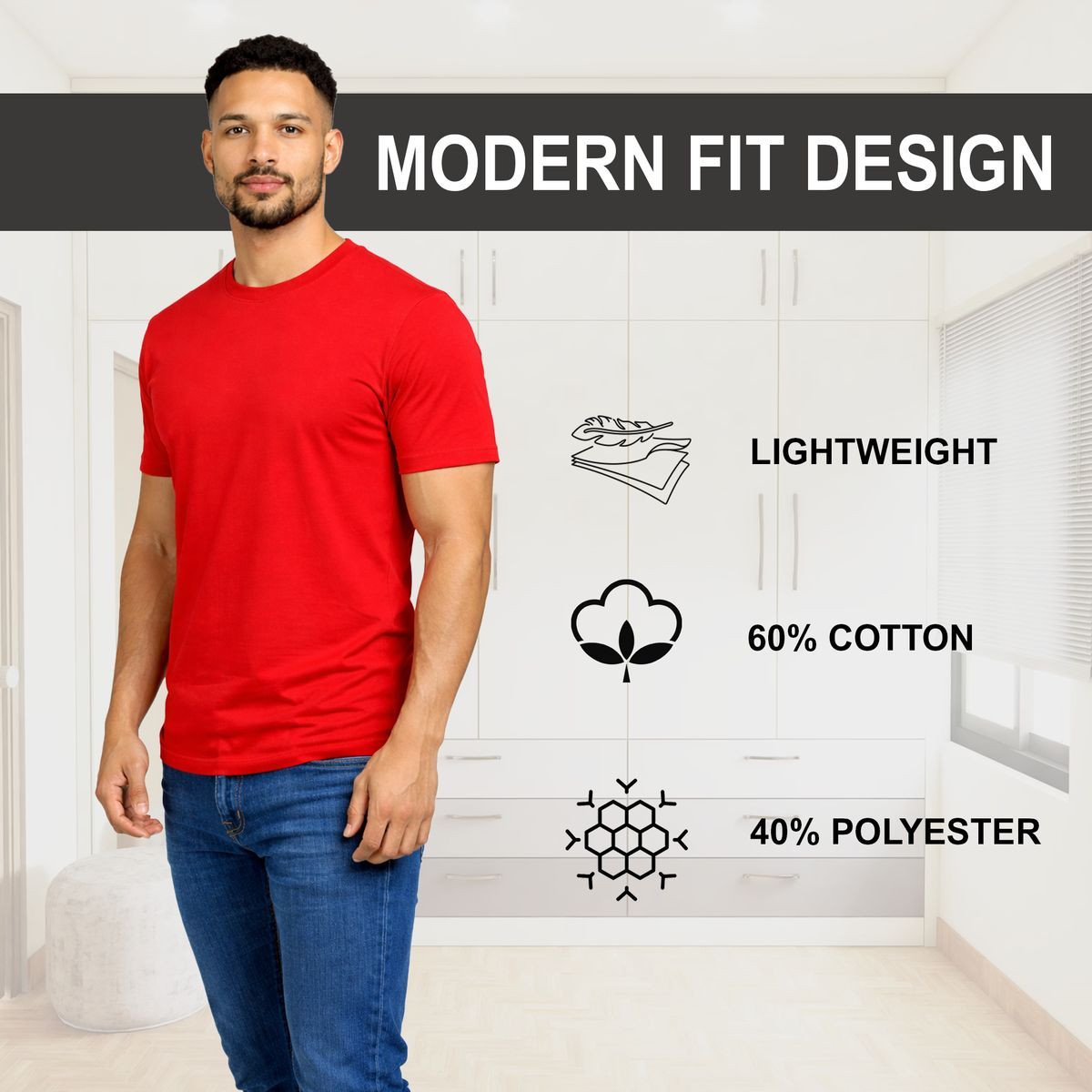 Men's Casual Crew Neck T-Shirt (4-Pack) product image