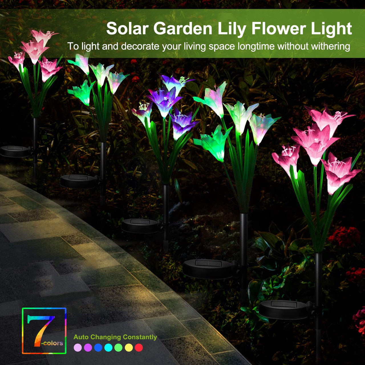 Solar Garden Flower Lights (2-Pack) product image