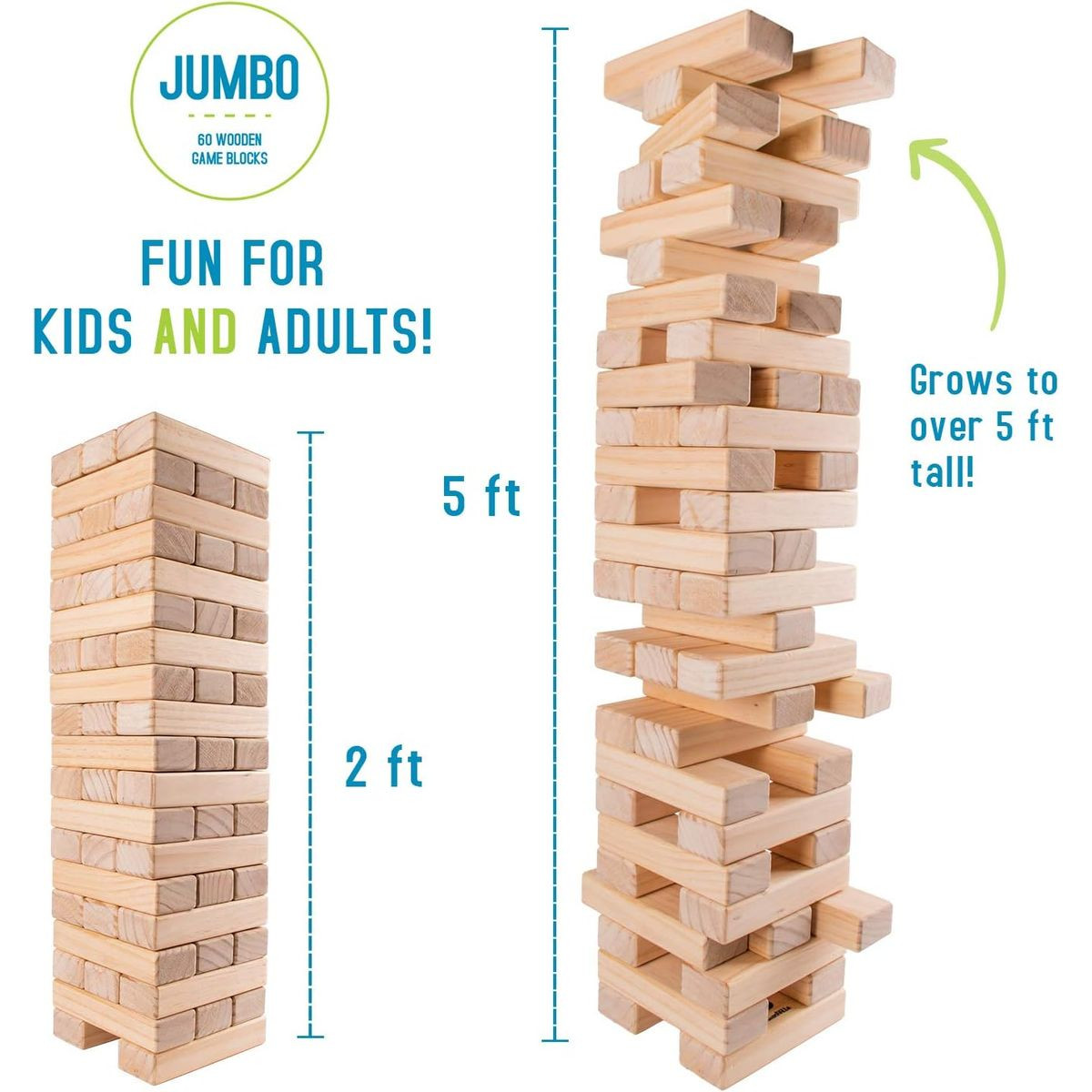 Giantville 60-Piece Giant Tumbling Timber Toy product image