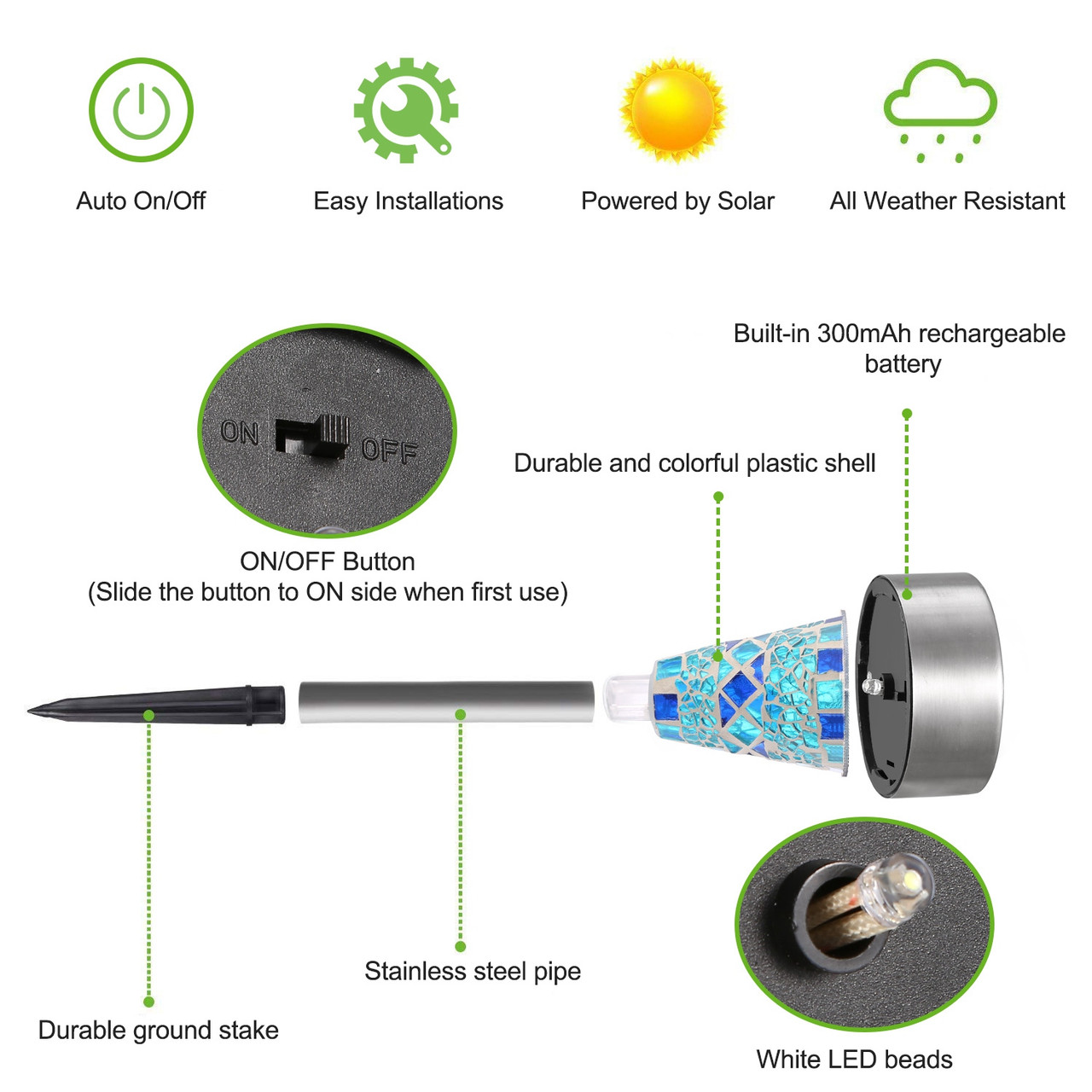 Mosaic Solar Pathway Light (6-Pack) product image