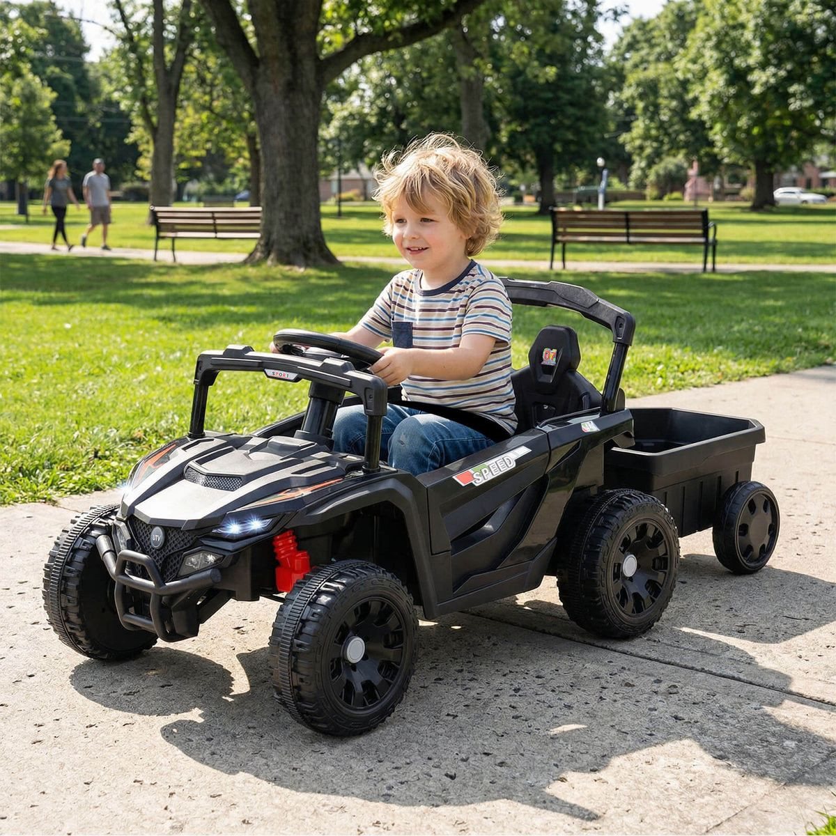 Kids' 12V Ride On UTV with Detachable Trailer product image