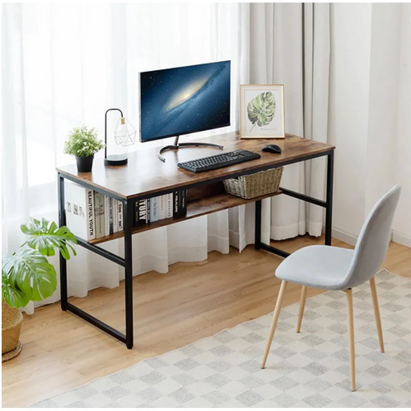 Industrial 55" Computer Desk with Storage Shelf  product image