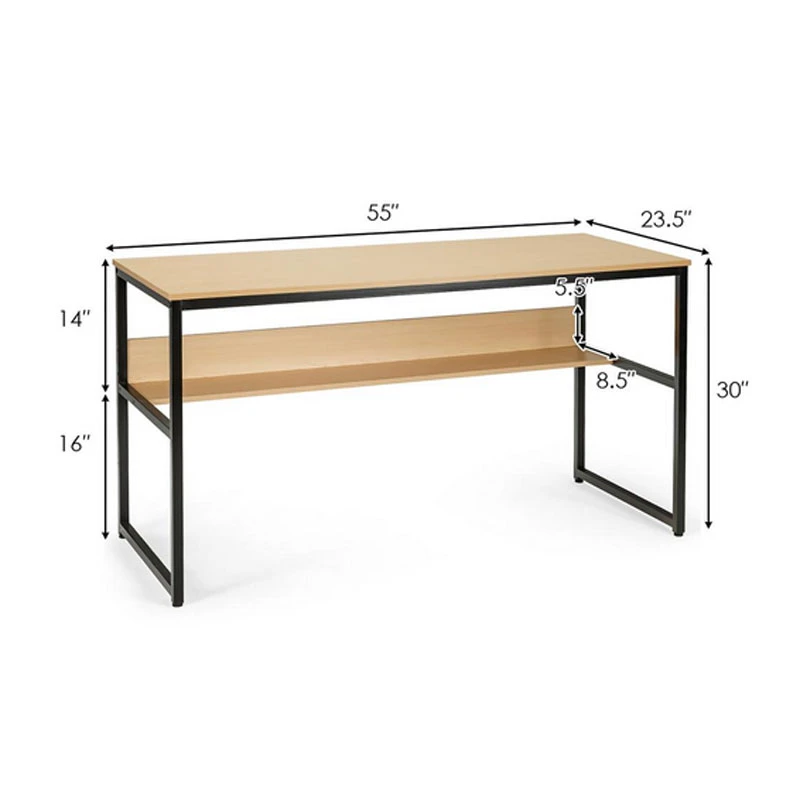 Industrial 55" Computer Desk with Storage Shelf  product image