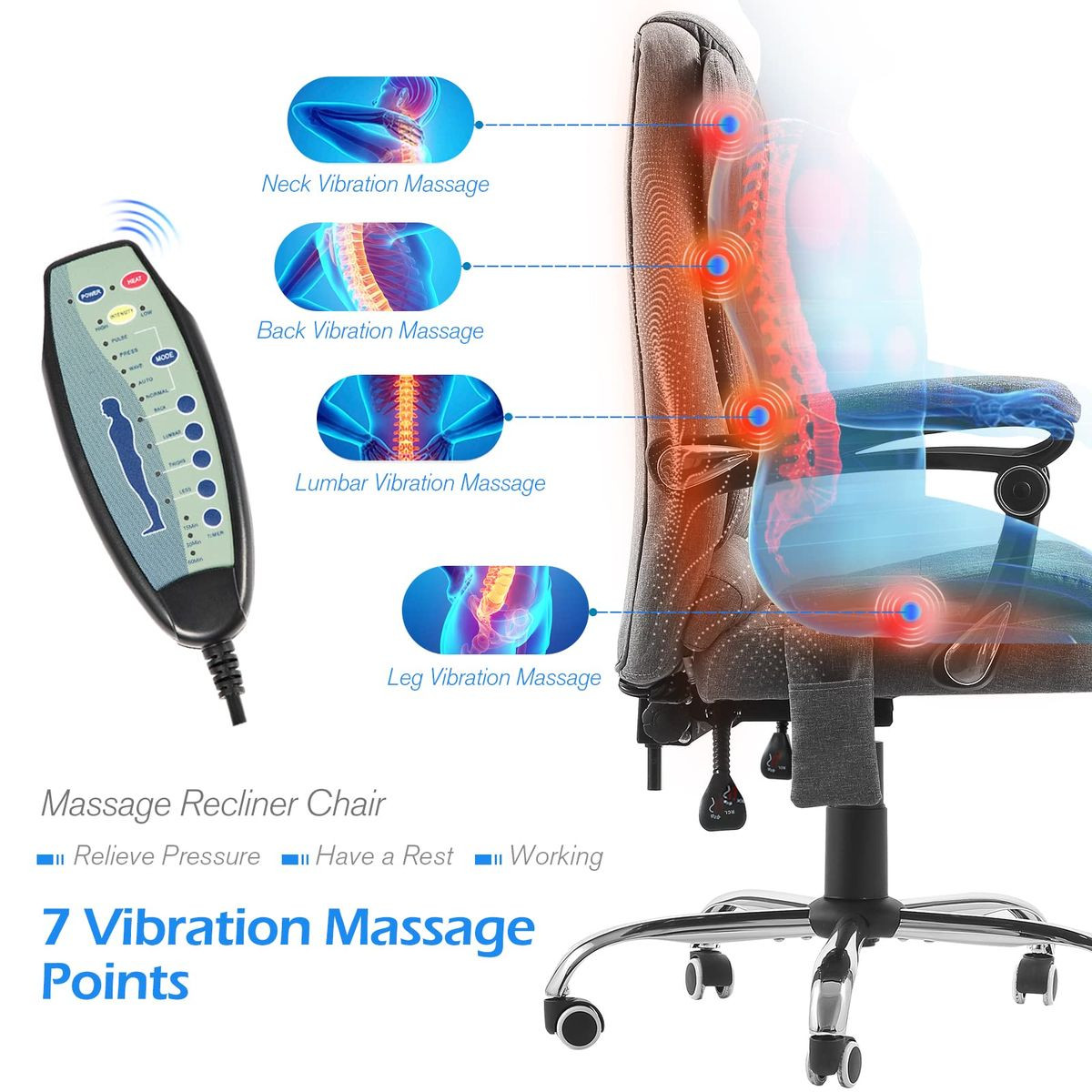 Ergonomic Reclining Office Chair with Optional Footrest product image