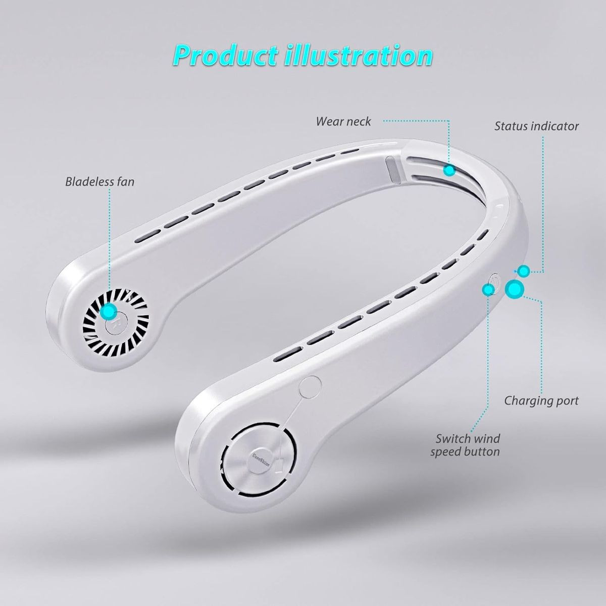 UseeShine Portable Neck Fan product image
