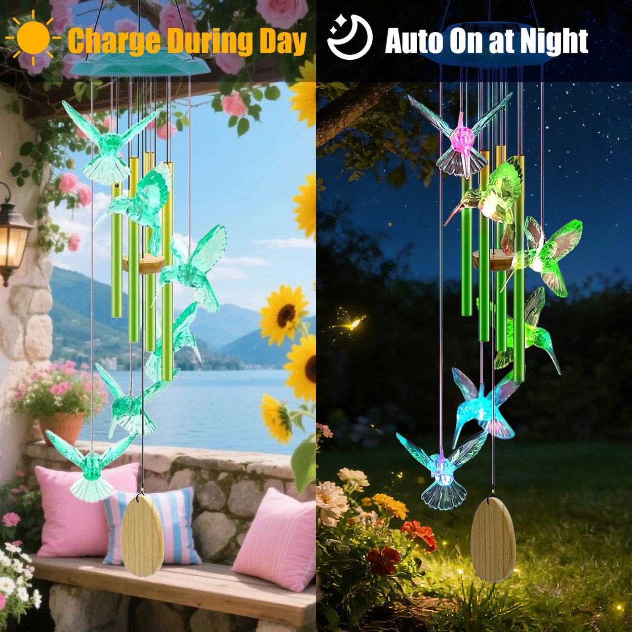 Solar Color-Changing Wind Chime product image