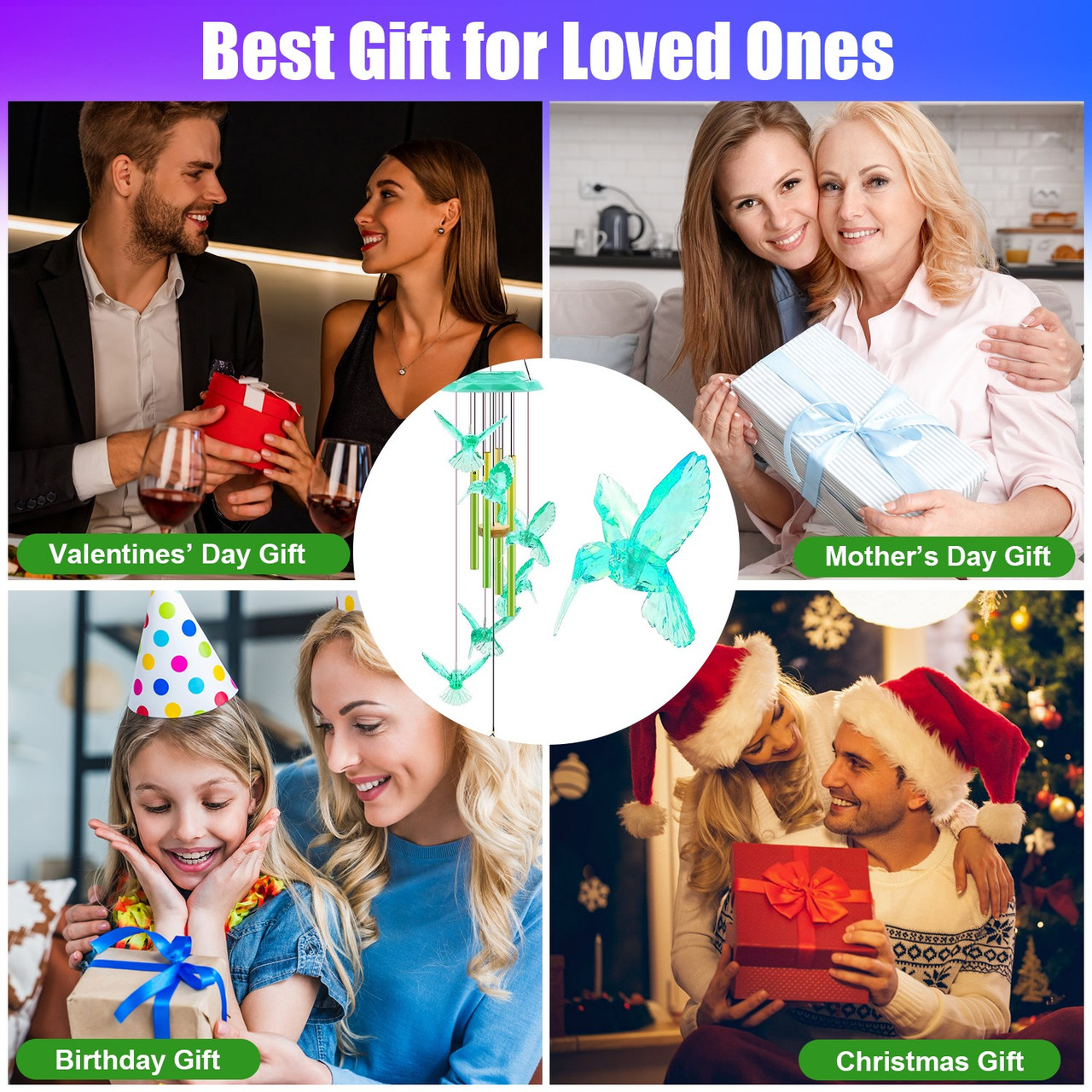 Solar Color-Changing Wind Chime product image