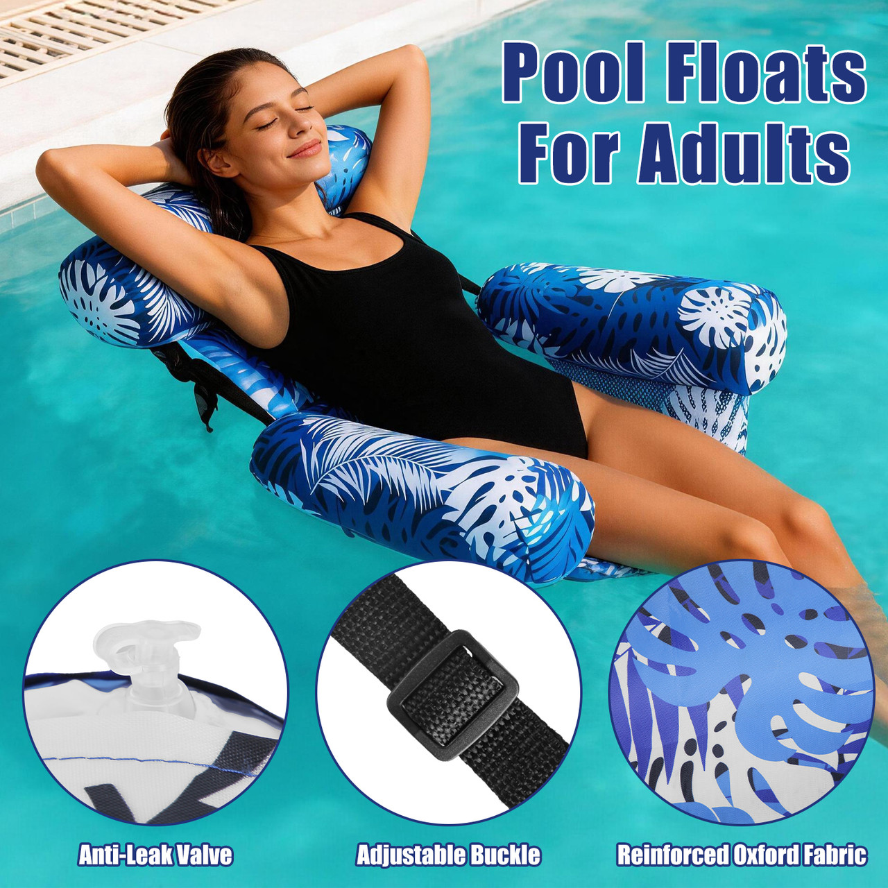 Inflatable Pool Hammock Lounge Chair (2‑Pack) product image
