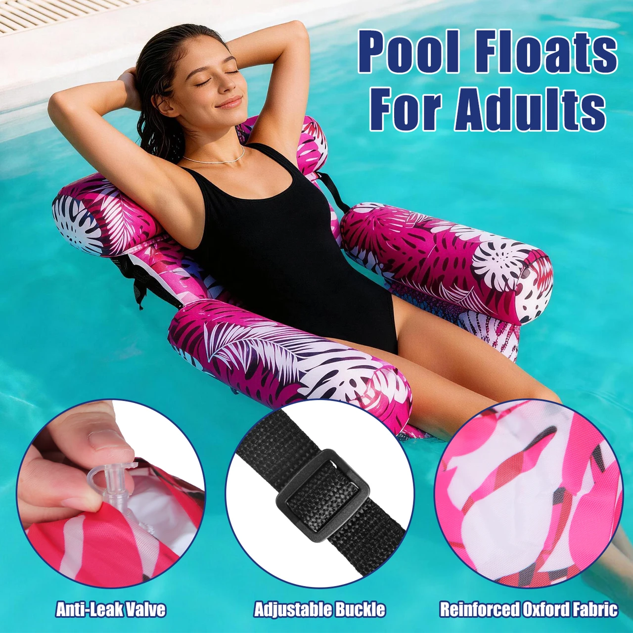 Inflatable Pool Hammock Lounge Chair (2‑Pack) product image