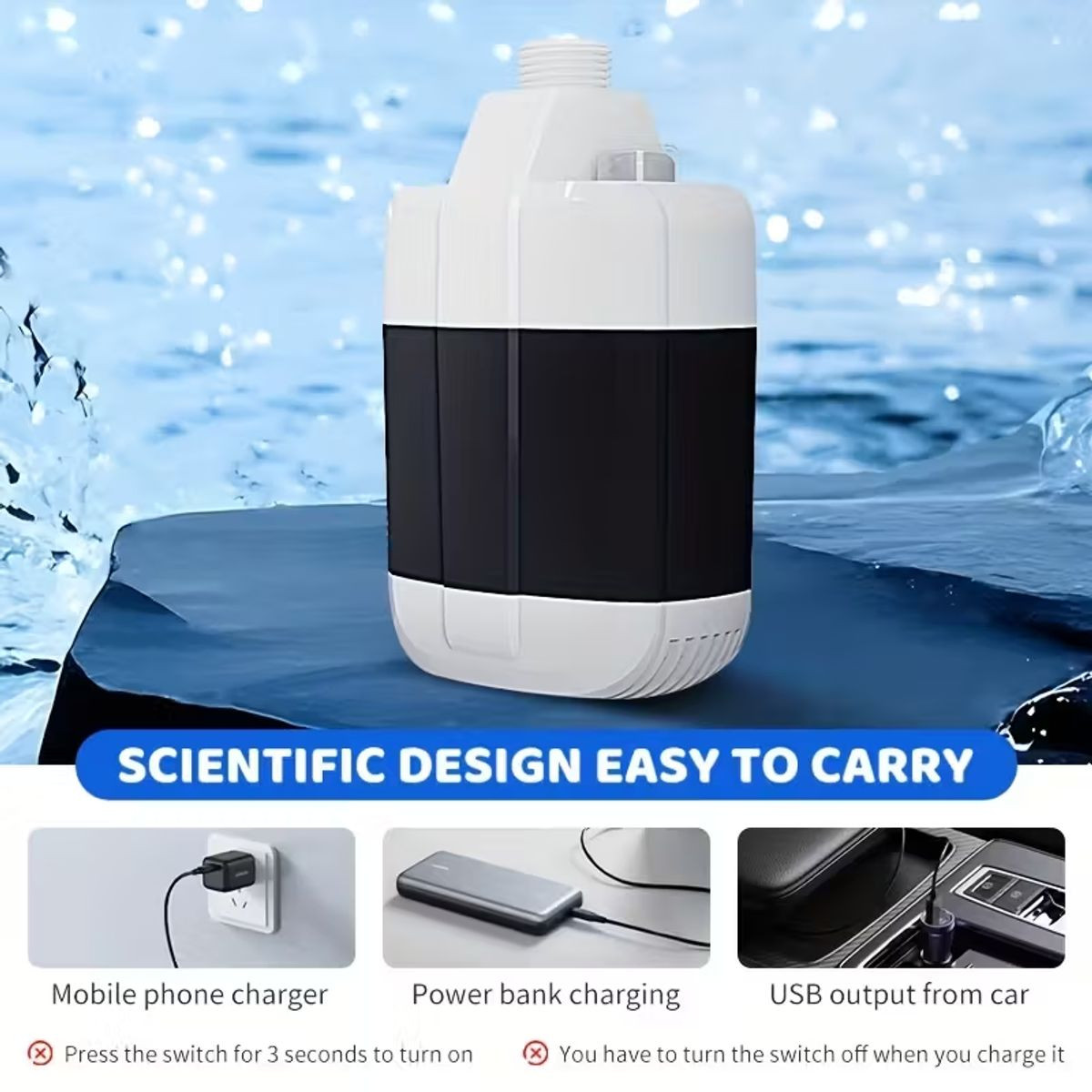 Portable USB Rechargeable Outdoor Shower Pump Kit product image
