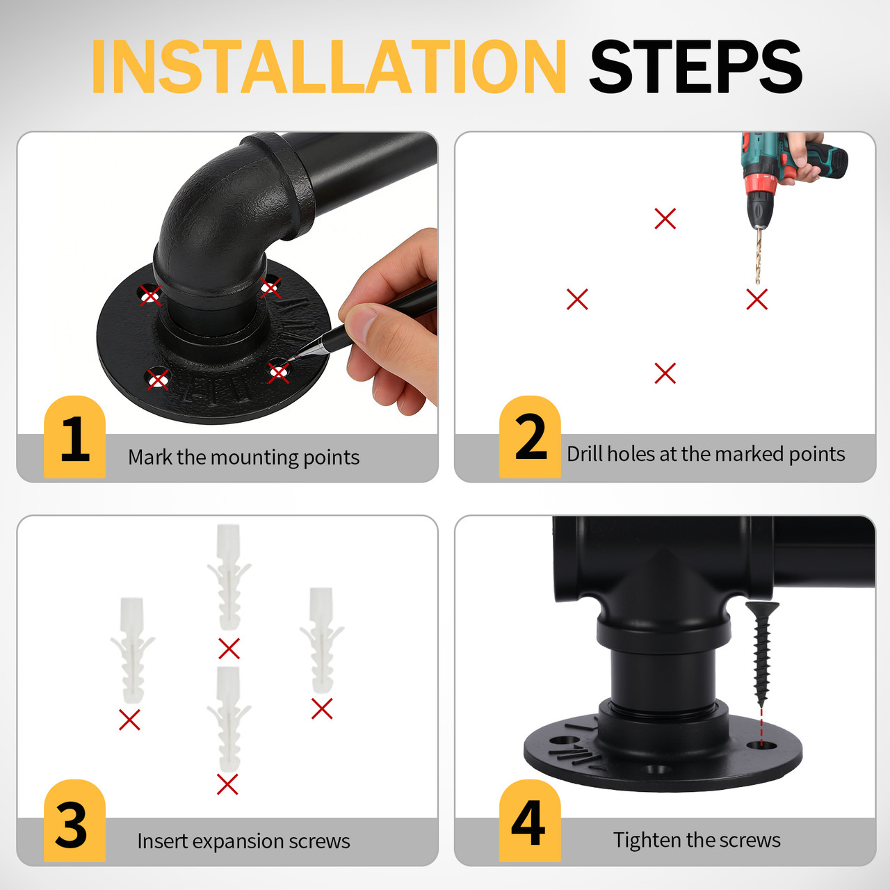 4-foot Iron Stair Handrail product image
