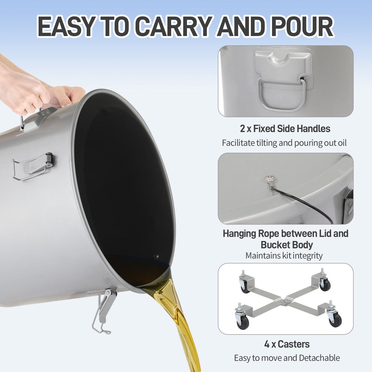 10 Gallon Fryer Oil Bucket with Lid product image