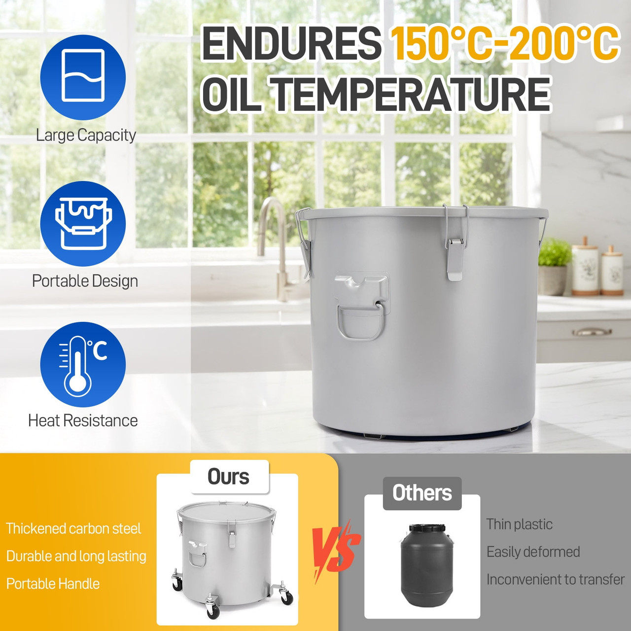 10 Gallon Fryer Oil Bucket with Lid product image