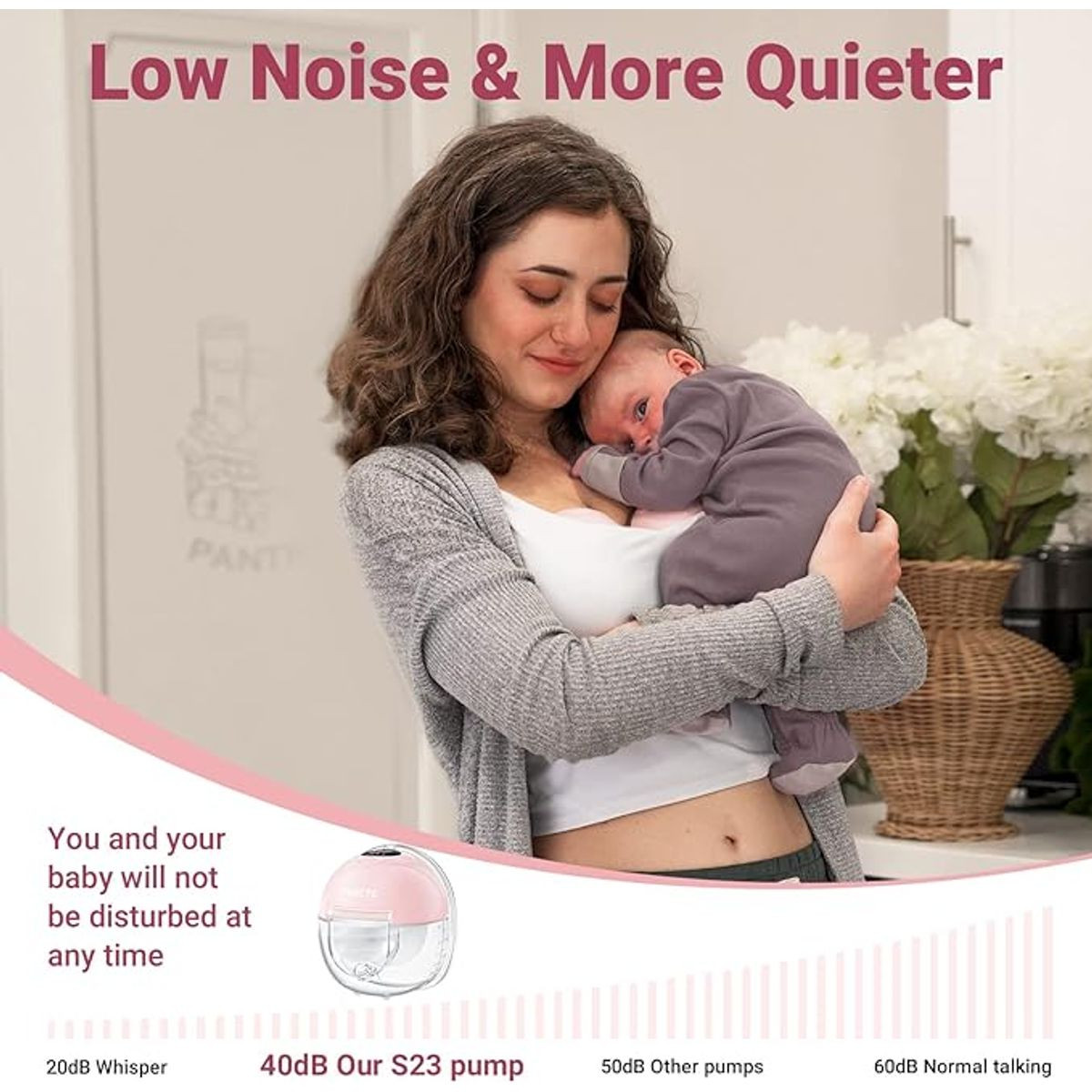 Wearable Electric Breast Pump with LCD Display product image