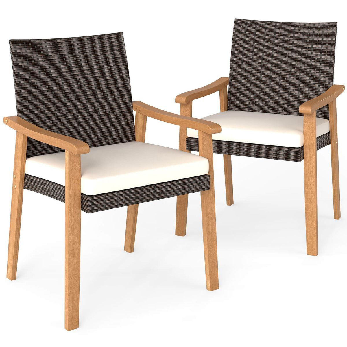 Metal Frame Patio Dining Chair with Cushion (Set of 2 or 4) product image