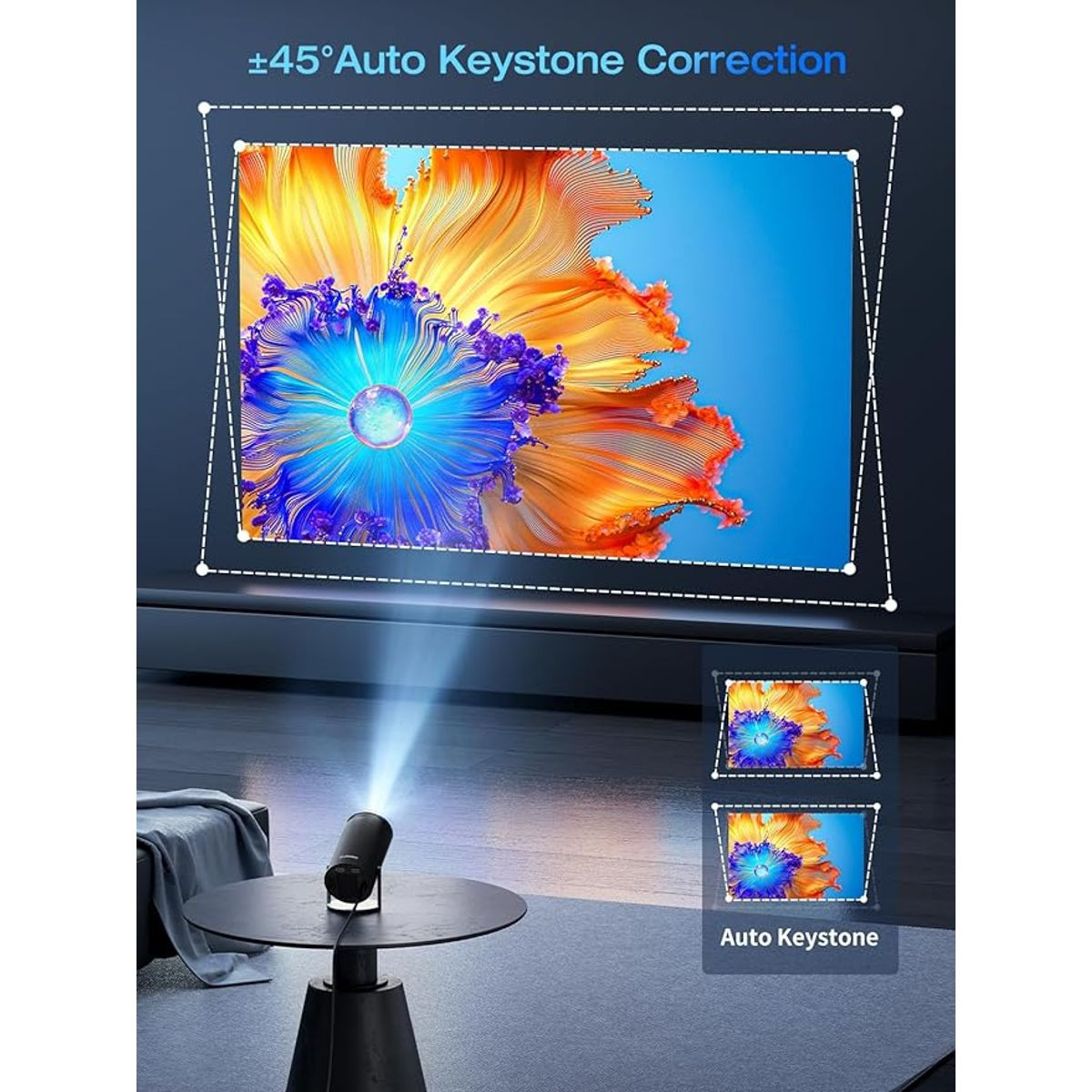 Clokowe 4K Mini Projector with WiFi Bluetooth and 180° Rotation product image