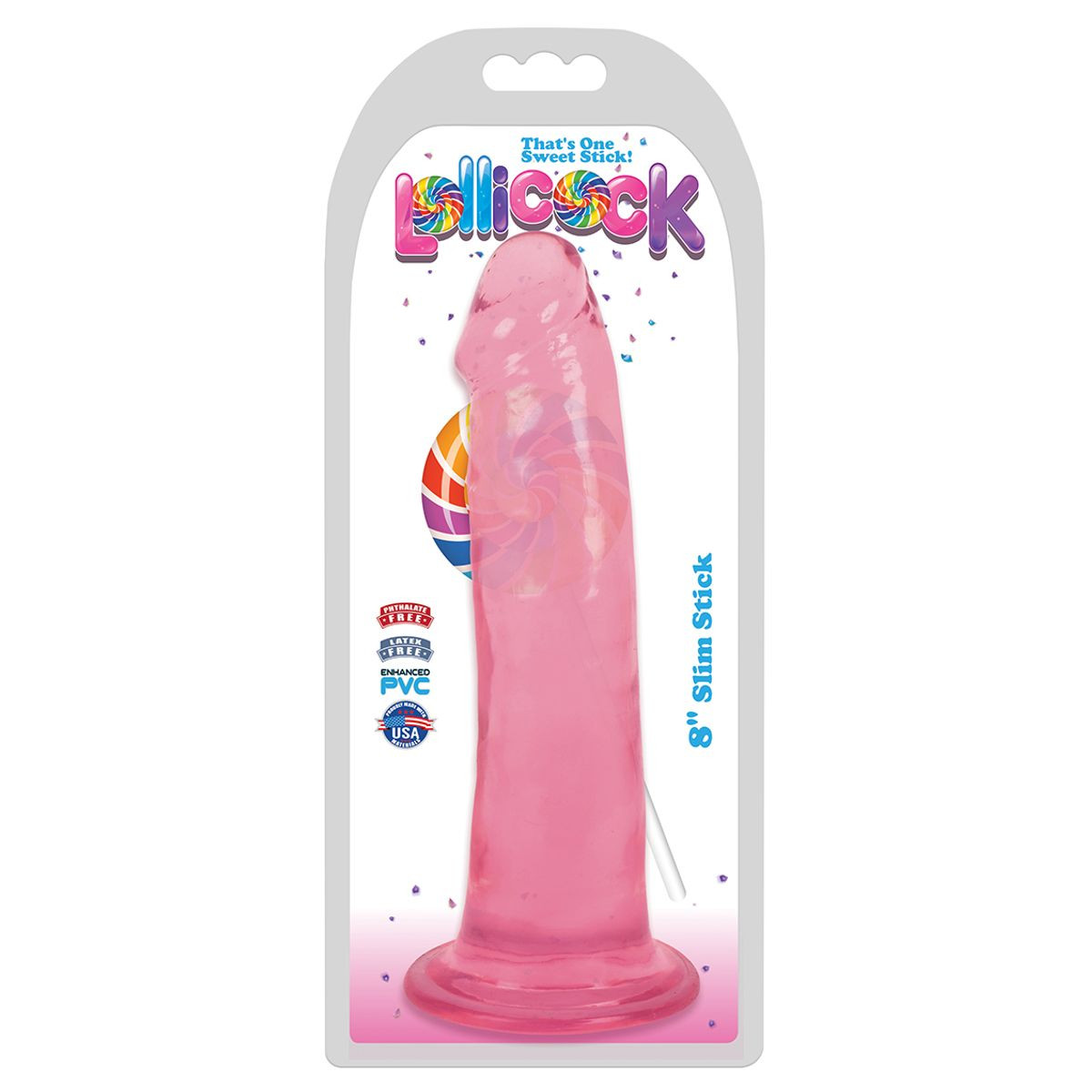8" Slim Stick Cherry Ice Dildo product image