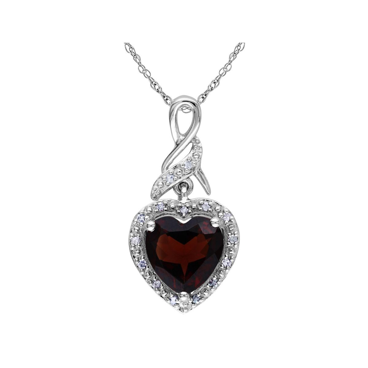 2.00 Carat (ctw) Garnet Heart Pendant Necklace product image