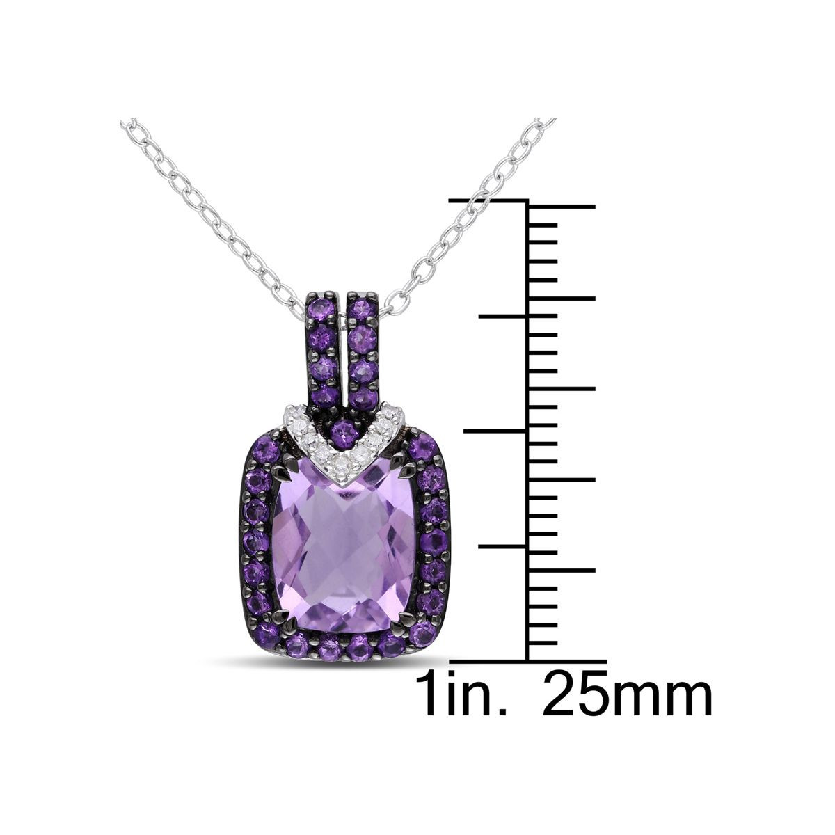 3.08 Carat (ctw) Amethyst Pendant Necklace In Sterling Silver product image