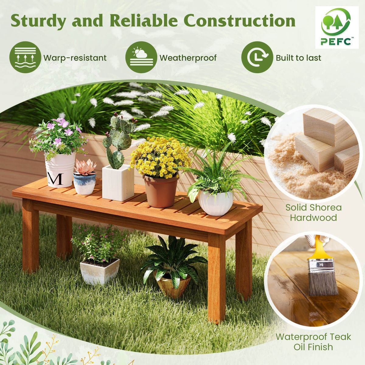 2-Person Outdoor Backless Bench With Slatted Top product image