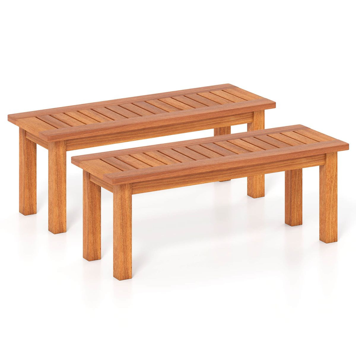 2-Person Outdoor Backless Bench With Slatted Top product image